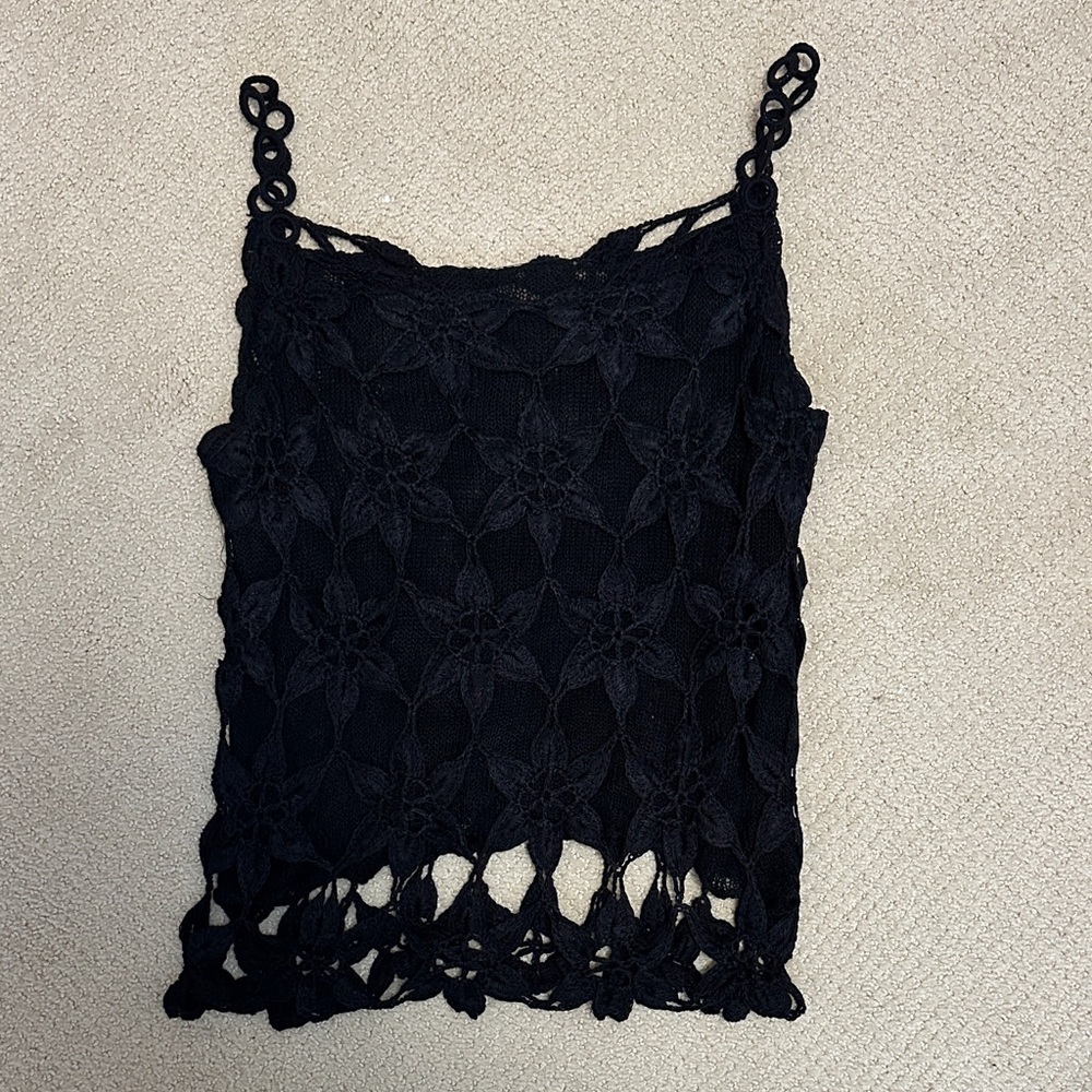 Black Crochet Women’s Top